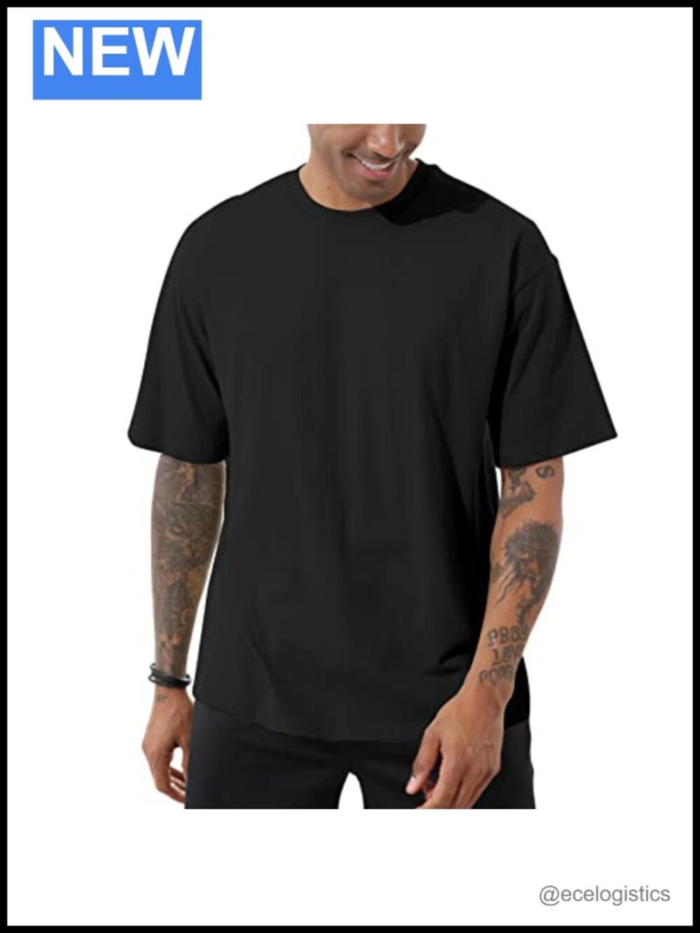 Oversized Cotton Crewneck T-Shirt Loose Fit Short Sleeve Basic Tee